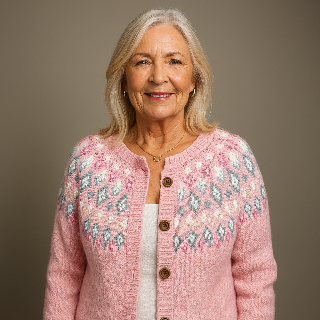 Richard & Helen - Cozy Pink Wool Cardigan