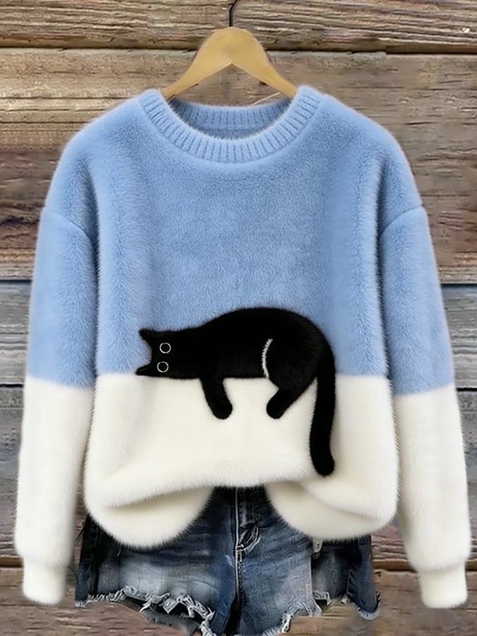Luna | Women's Cat Print Sweatshirt