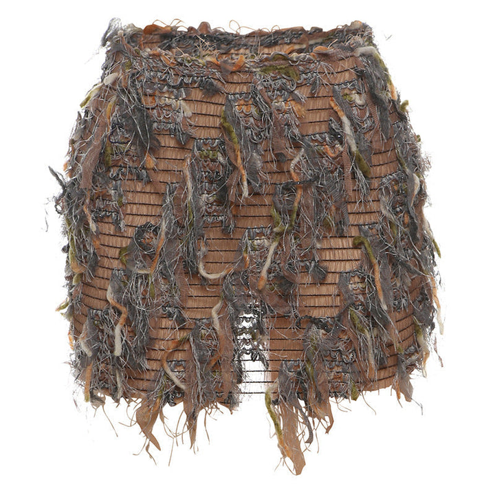 MARIA™ – Chic Fringe Detail High-Waist Mini Skirt