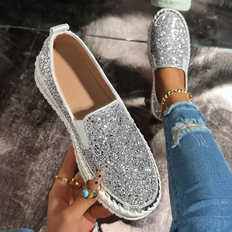 RUBEA™ - Fashionable Slip-On Glitter Loafers for Daily Wear