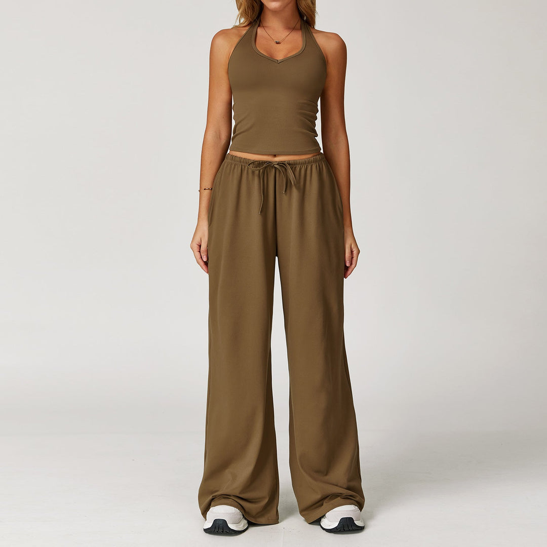 DINGDING™ - Casual Crop Tank Top and Wide Leg Pants Set