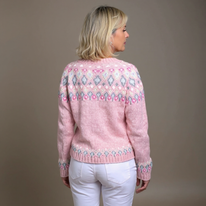 Richard & Helen - Cozy Pink Wool Cardigan