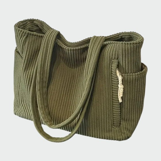Tilda – Ribbed Tote Bag with Cord Detail